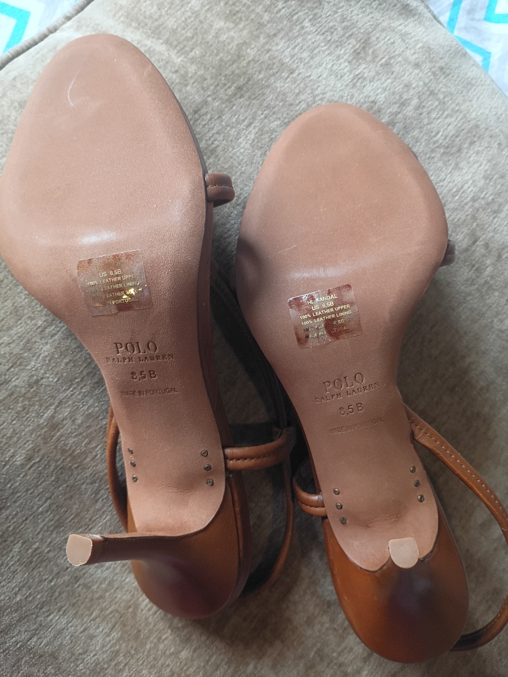 Polo by Ralph Lauren Tan Leather Knot Strap Sandals - Picture 6 of 6